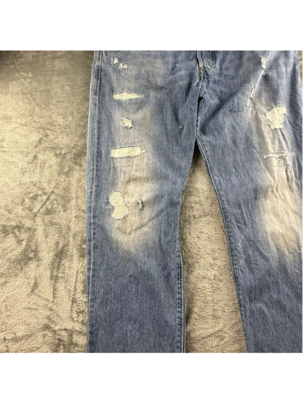 Diesel Buster Jeans Men’s W36 L32 Distressed Slim Tapered Y2K Indie Sleaze Blue - Picture 4 of 16